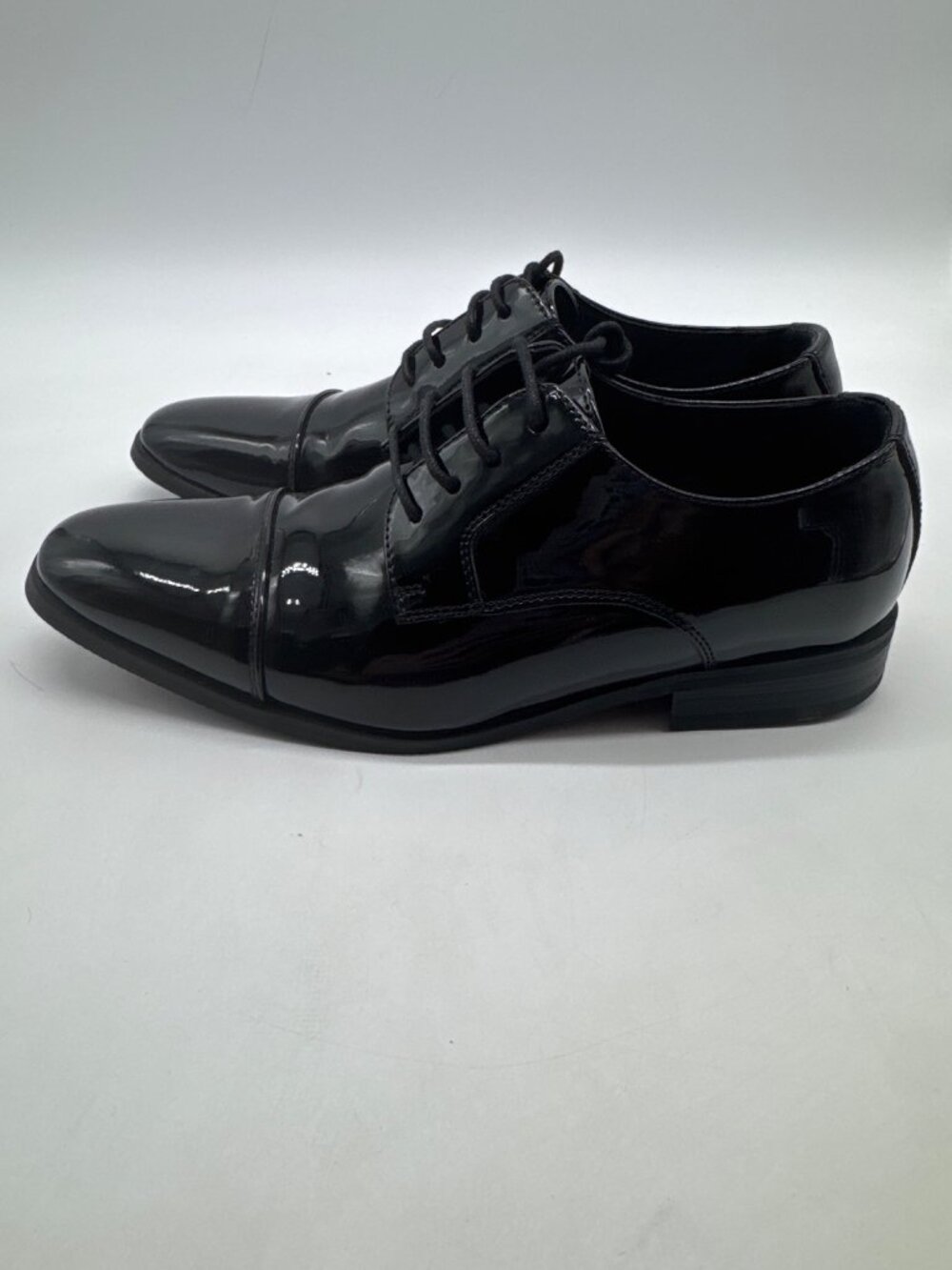 Mens Black Patent Leather Lace-Up Oxford Dress Shoes Size 9 Jousen Formal Footwe